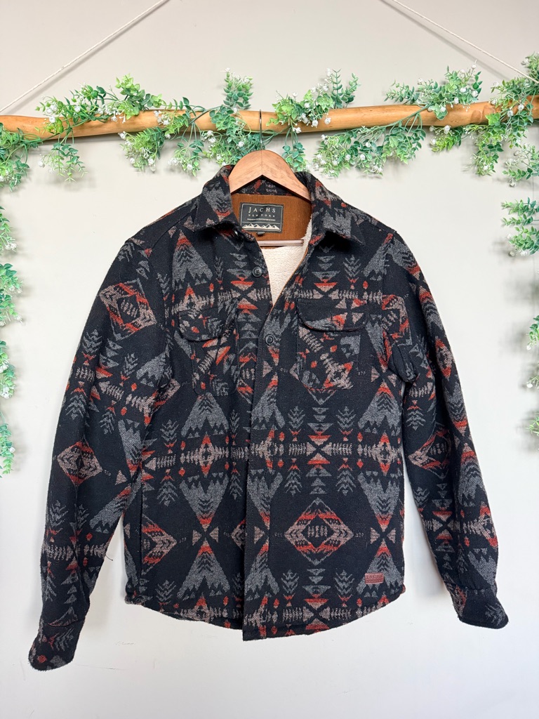 Jachs New York Sherpa Jacket Southwestern Print Size Small
